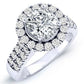 Velvet Cushion Moissanite Bridal Set whitegold