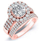 Velvet Cushion Moissanite Bridal Set rosegold