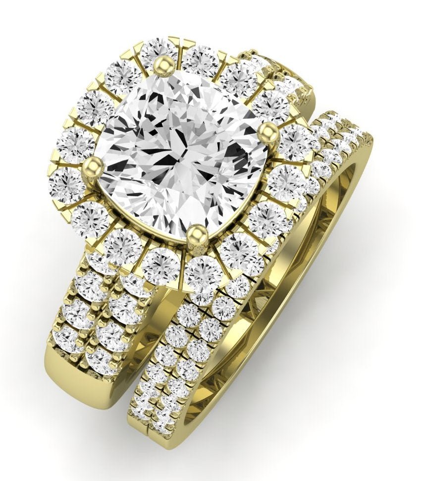 Velvet Diamond Matching Band Only (does Not Include Engagement Ring)  For Ring With Cushion Center yellowgold