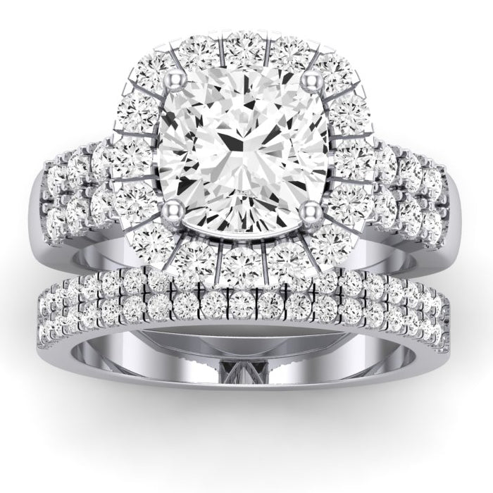 Velvet Diamond Matching Band Only (does Not Include Engagement Ring)  For Ring With Cushion Center whitegold