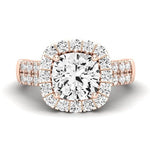 Velvet Diamond Matching Band Only (does Not Include Engagement Ring)  For Ring With Cushion Center rosegold
