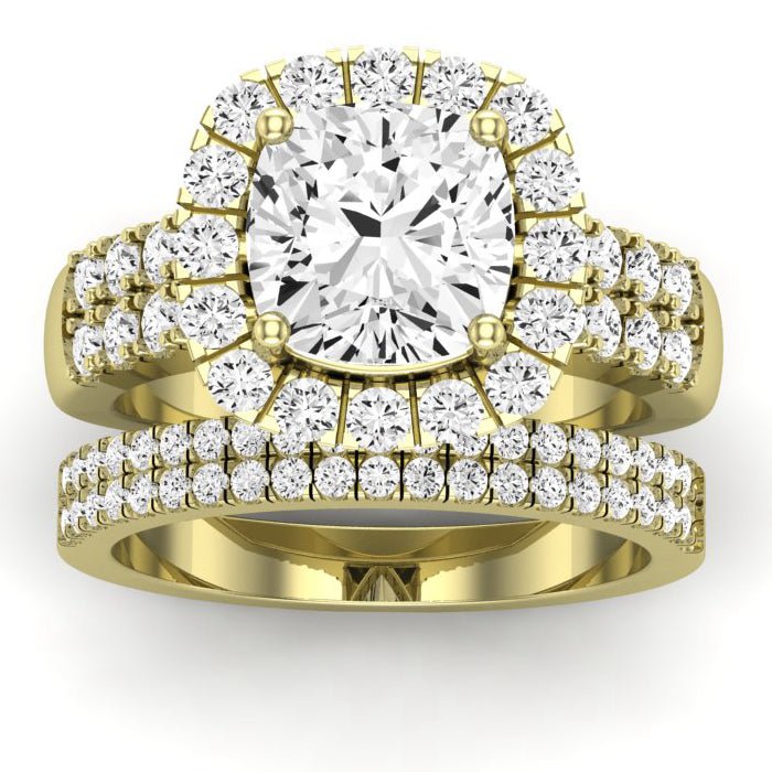 Velvet Diamond Matching Band Only (does Not Include Engagement Ring)  For Ring With Cushion Center yellowgold