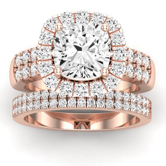 Velvet Diamond Matching Band Only (does Not Include Engagement Ring)  For Ring With Cushion Center rosegold
