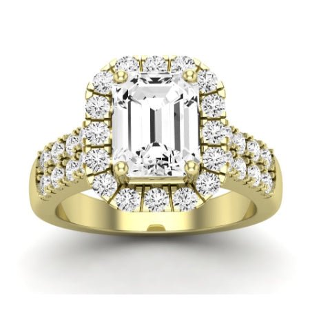 Velvet Diamond Matching Band Only ( Engagement Ring Not Included) For Ring With Emerald Center yellowgold