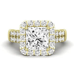 Velvet Diamond Matching Band Only (does Not Include Engagement Ring)  For Ring With Princess Center yellowgold