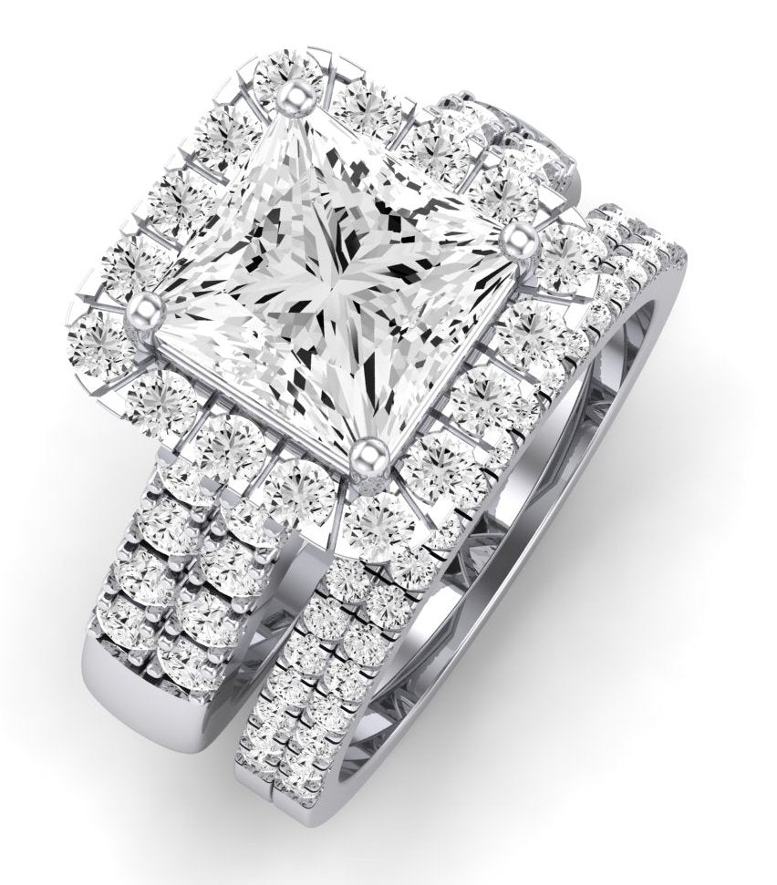 Velvet Diamond Matching Band Only (does Not Include Engagement Ring)  For Ring With Princess Center whitegold