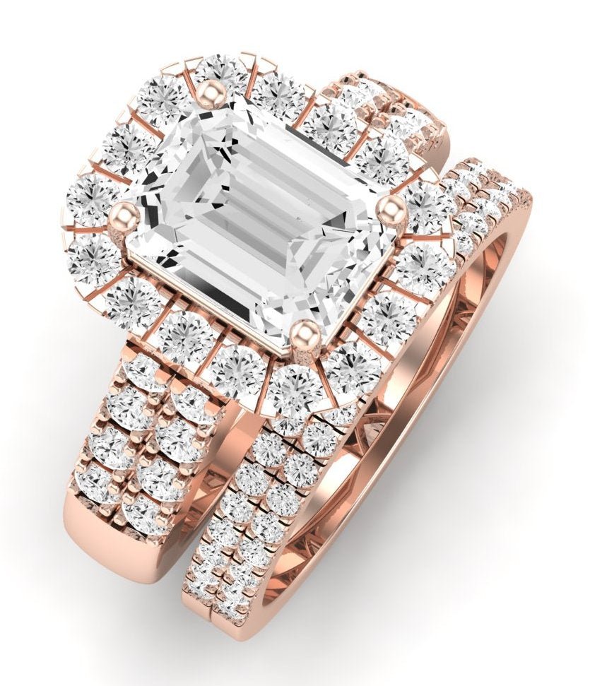 Velvet Emerald Diamond Bridal Set (Lab Grown Igi Cert) rosegold