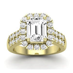 Velvet Emerald Moissanite Bridal Set yellowgold