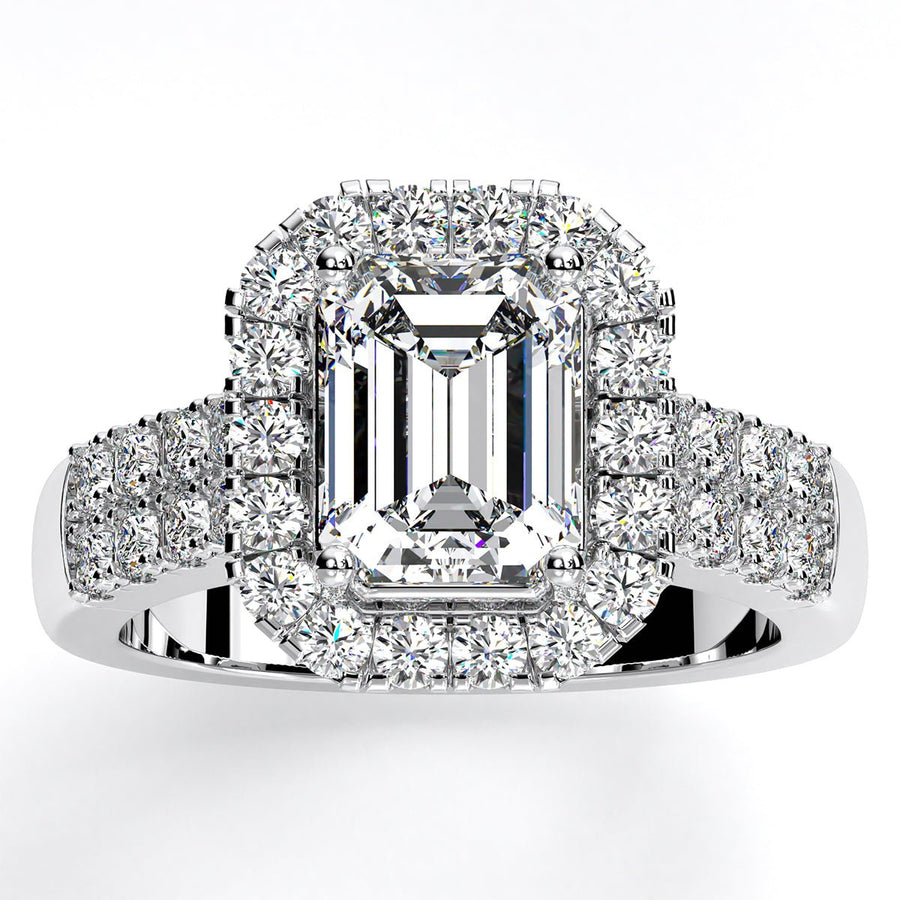 5.00 ct - Velvet - Emerald Moissanite Engagement Ring