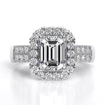 Velvet Emerald Diamond Engagement Ring (Lab Grown Igi Cert) whitegold