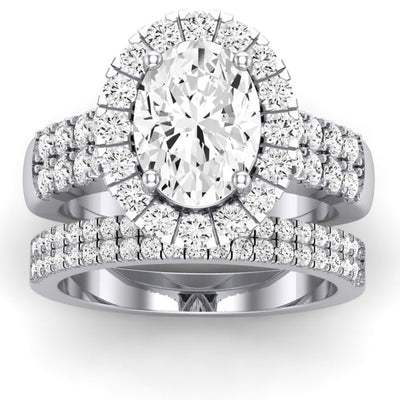 Velvet Oval Diamond Bridal Set (Lab Grown Igi Cert) whitegold