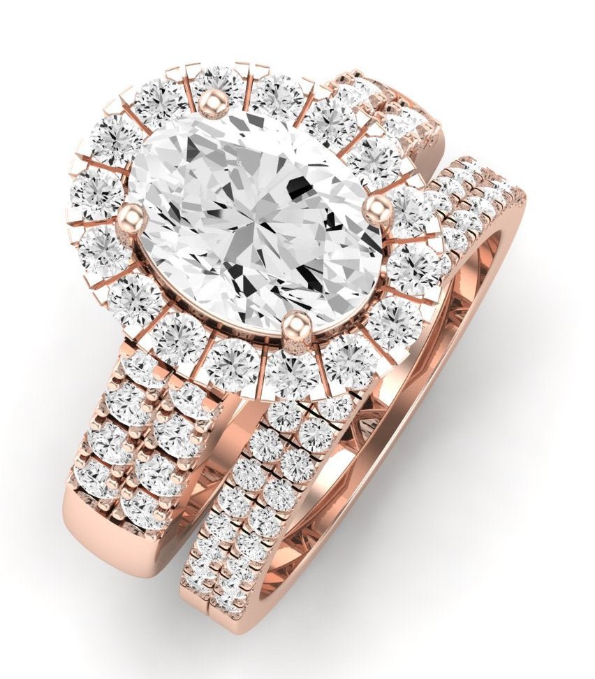 Velvet Oval Diamond Bridal Set (Lab Grown Igi Cert) rosegold