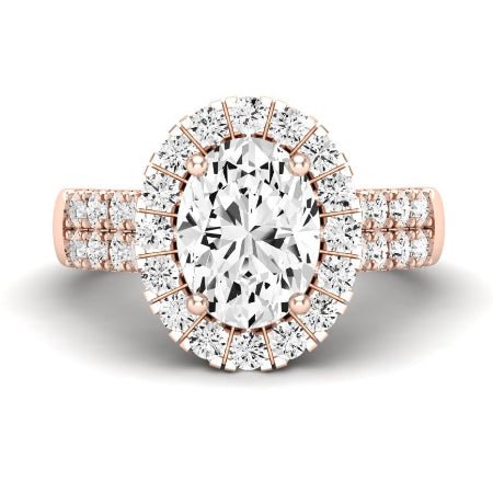 Velvet Oval Diamond Bridal Set (Lab Grown Igi Cert) rosegold