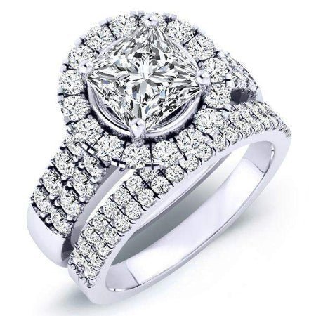 2.00 ct - Velvet - GIA Natural Princess Diamond Bridal Set
