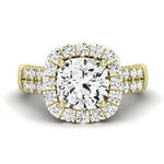 Velvet Moissanite Matching Band Only (does Not Include Engagement Ring)  For Ring With Cushion Center yellowgold