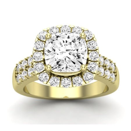 Velvet Moissanite Matching Band Only (does Not Include Engagement Ring)  For Ring With Cushion Center yellowgold