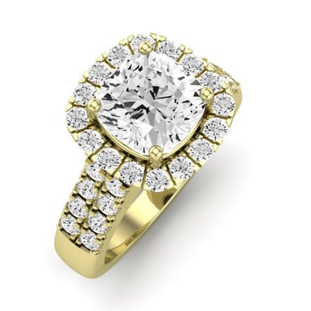 Velvet Moissanite Matching Band Only (does Not Include Engagement Ring)  For Ring With Cushion Center yellowgold