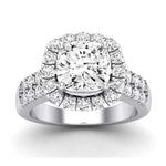 Velvet Moissanite Matching Band Only (does Not Include Engagement Ring)  For Ring With Cushion Center whitegold