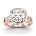 Velvet Moissanite Matching Band Only (does Not Include Engagement Ring)  For Ring With Cushion Center rosegold