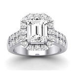 Velvet Moissanite Matching Band Only ( Engagement Ring Not Included) For Ring With Emerald Center whitegold