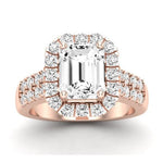 Velvet Moissanite Matching Band Only ( Engagement Ring Not Included) For Ring With Emerald Center rosegold