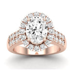 Velvet Moissanite Matching Band Only ( Engagement Ring Not Included) For Ring With Oval Center rosegold