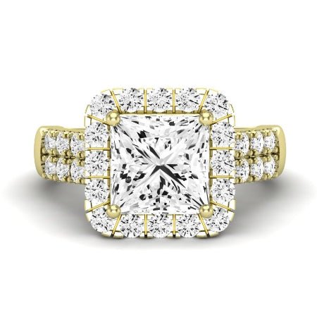 Velvet Moissanite Matching Band Only (does Not Include Engagement Ring)  For Ring With Princess Center yellowgold