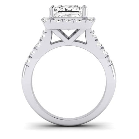 Velvet Moissanite Matching Band Only (does Not Include Engagement Ring)  For Ring With Princess Center whitegold