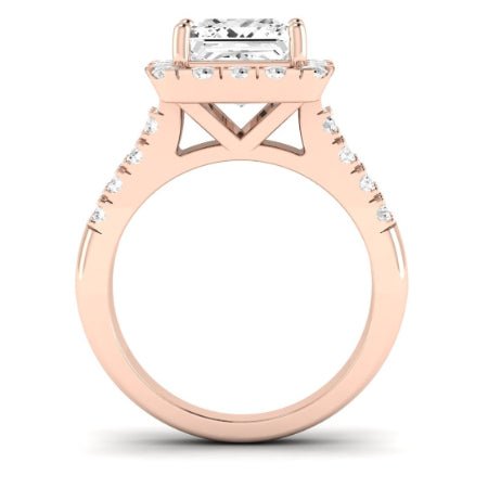 Velvet Moissanite Matching Band Only (does Not Include Engagement Ring)  For Ring With Princess Center rosegold