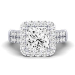 Velvet Moissanite Matching Band Only (does Not Include Engagement Ring)  For Ring With Princess Center whitegold