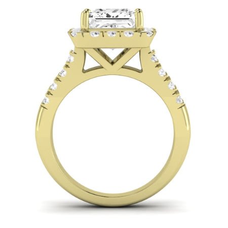 Velvet Moissanite Matching Band Only (does Not Include Engagement Ring)  For Ring With Princess Center yellowgold