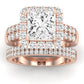 Velvet Moissanite Matching Band Only (does Not Include Engagement Ring)  For Ring With Princess Center rosegold