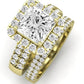 Velvet Moissanite Matching Band Only (does Not Include Engagement Ring)  For Ring With Princess Center yellowgold