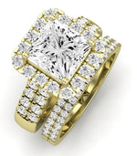 Velvet Moissanite Matching Band Only (does Not Include Engagement Ring)  For Ring With Princess Center yellowgold