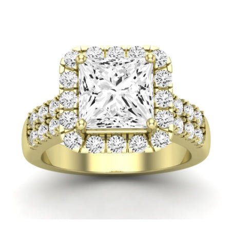 Velvet Moissanite Matching Band Only (does Not Include Engagement Ring)  For Ring With Princess Center yellowgold