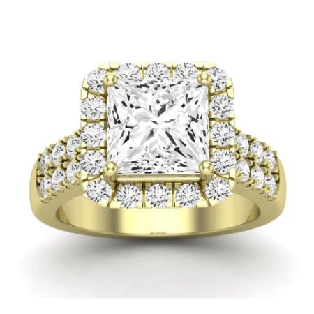 Velvet Moissanite Matching Band Only (does Not Include Engagement Ring)  For Ring With Princess Center yellowgold