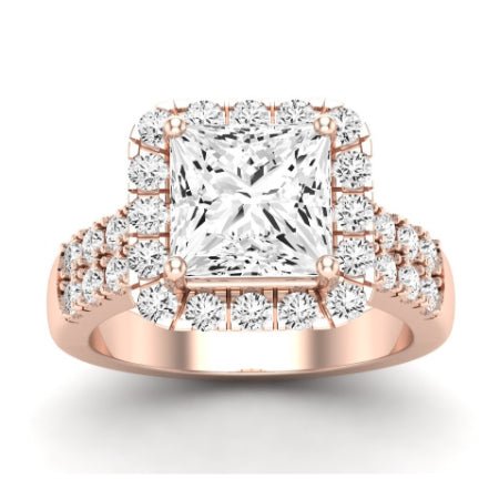 Velvet Moissanite Matching Band Only (does Not Include Engagement Ring)  For Ring With Princess Center rosegold