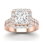 Velvet Moissanite Matching Band Only (does Not Include Engagement Ring)  For Ring With Princess Center rosegold