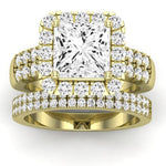 Velvet Moissanite Matching Band Only (does Not Include Engagement Ring)  For Ring With Princess Center yellowgold
