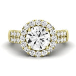 Velvet Moissanite Matching Band Only (does Not Include Engagement Ring)  For Ring With Round Center yellowgold