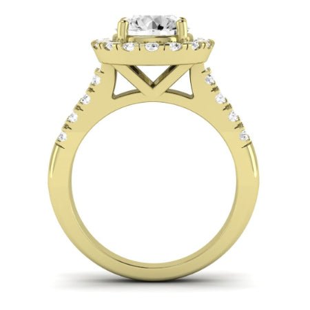 Velvet Moissanite Matching Band Only (does Not Include Engagement Ring)  For Ring With Round Center yellowgold