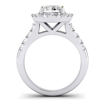 Velvet Moissanite Matching Band Only (does Not Include Engagement Ring)  For Ring With Round Center whitegold