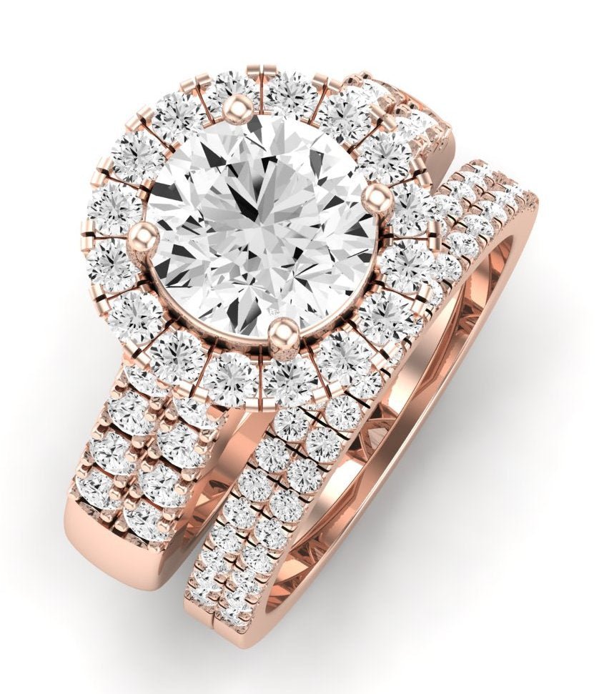 Velvet Moissanite Matching Band Only (does Not Include Engagement Ring)  For Ring With Round Center rosegold