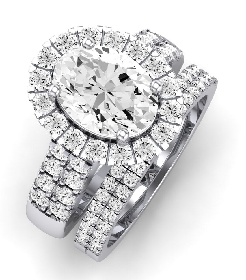 Velvet Oval Diamond Bridal Set (Lab Grown Igi Cert) whitegold