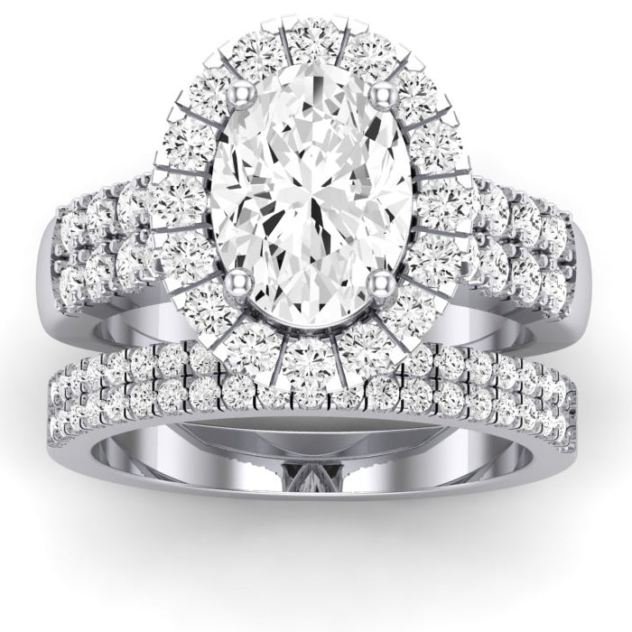 Velvet Oval Diamond Bridal Set (Lab Grown Igi Cert) whitegold