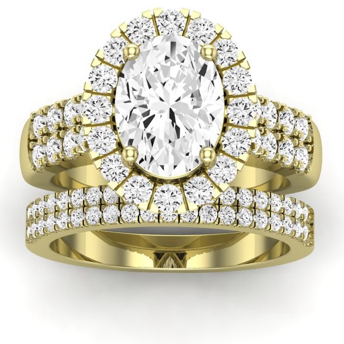 Velvet Oval Diamond Bridal Set (Lab Grown Igi Cert) yellowgold