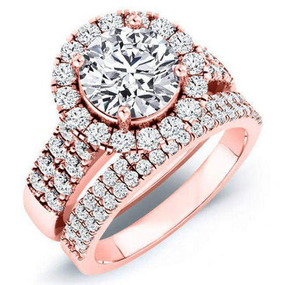 Velvet Round Diamond Bridal Set (Lab Grown Igi Cert) rosegold