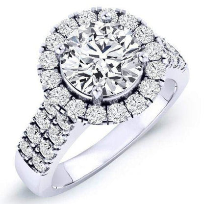 Velvet Round Moissanite Engagement Ring whitegold