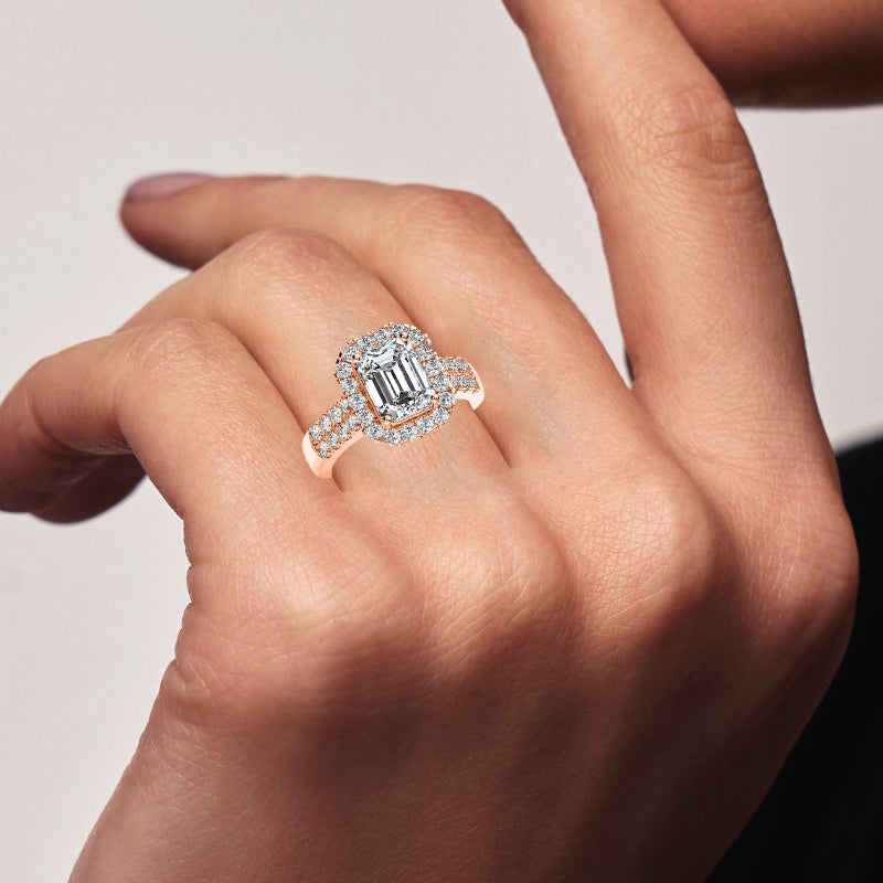 Velvet Emerald Diamond Engagement Ring (Lab Grown Igi Cert) rosegold