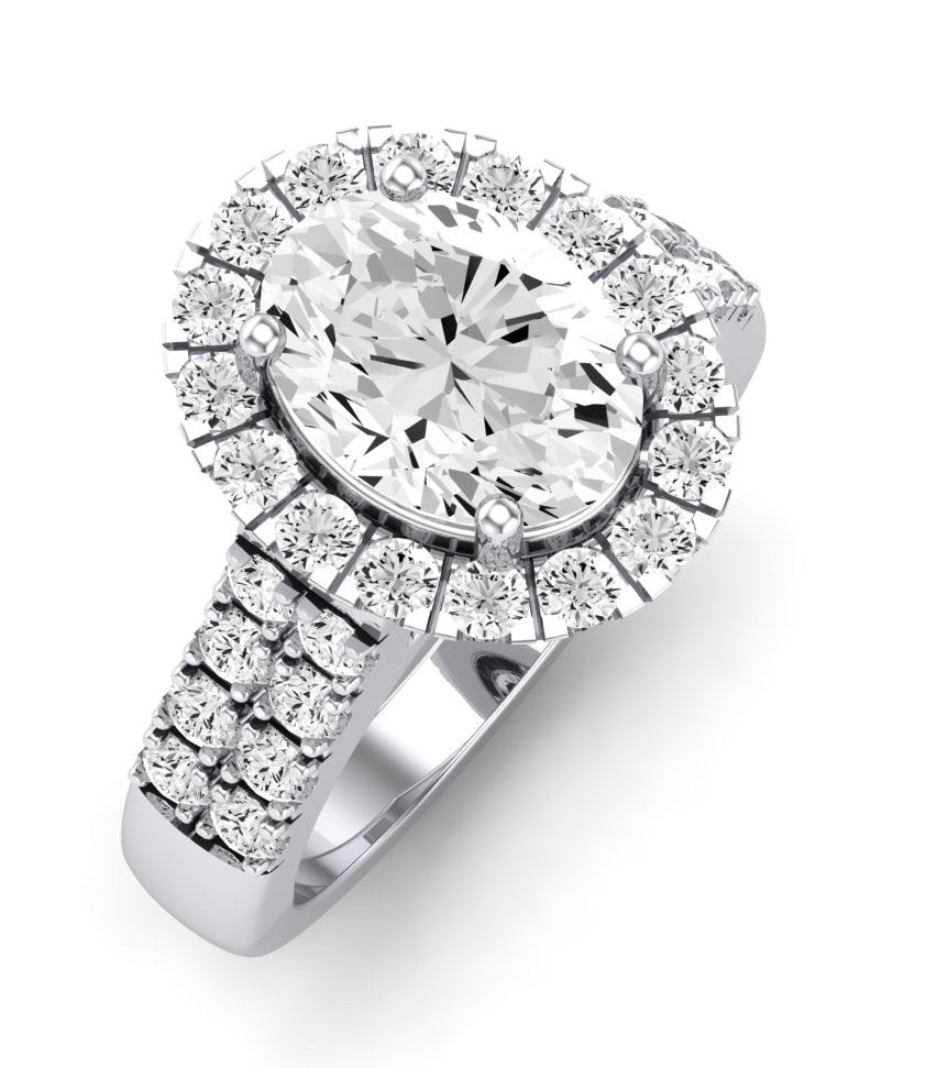 Huge Rock: 3.34ct TCW Oval Moissanite Engagement Ring